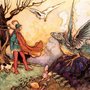 illustration of a prince and a dragon