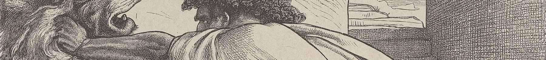 Samson wrestling with a lion