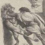 Samson wrestling with a lion