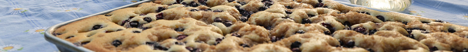 coffee cake on a picnic table