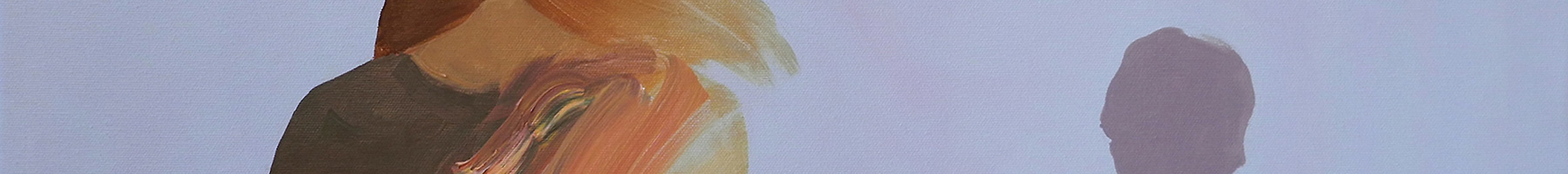 painting of a woman talking to a man