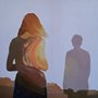 painting of a woman talking to a man