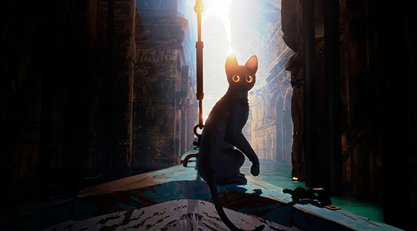 illustration of a cat on a boat