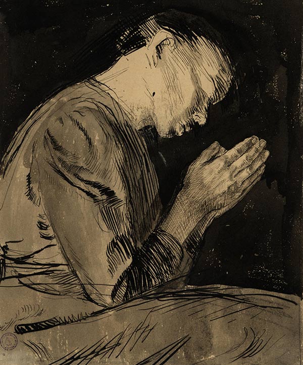 illustration of a woman praying