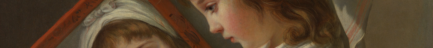 painting of a girl looking in a mirror
