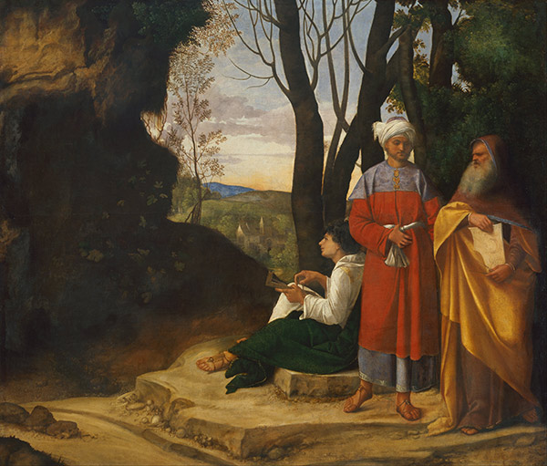 painting of three philosophers