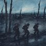 painting of a WW1 battlefield