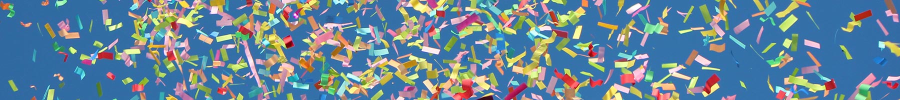confetti in a blue sky