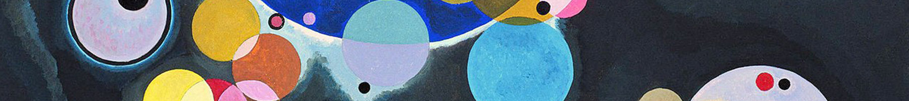 painting of colored circles on a black background