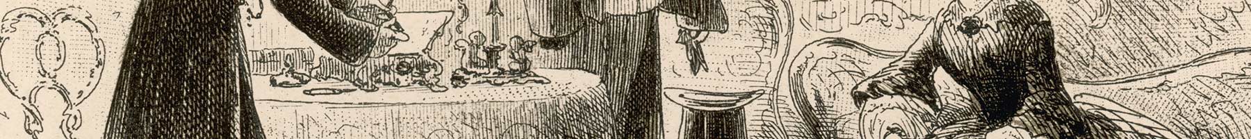 illustration of three people talking in a living room