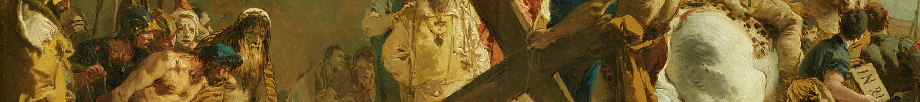 painting of Christ carrying a cross to Calvary