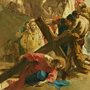 painting of Christ carrying a cross to Calvary
