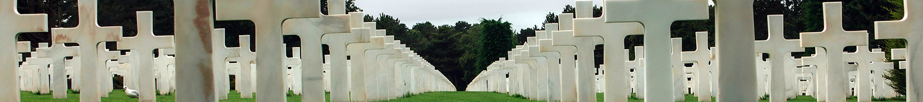 stone crosses in a military graveyard