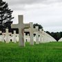stone crosses in a military graveyard