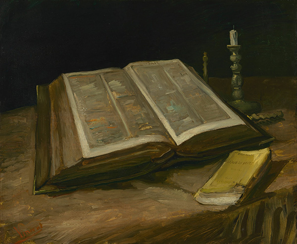 painting of an old bible