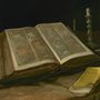painting of an old bible