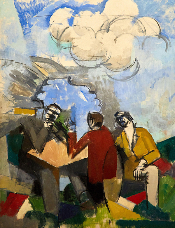 painting of men in conversation