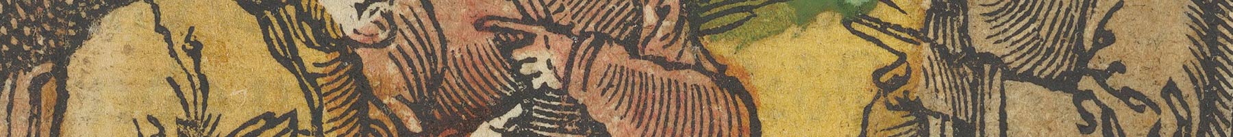 woodcut illustration of Jesus talking to Pharisees