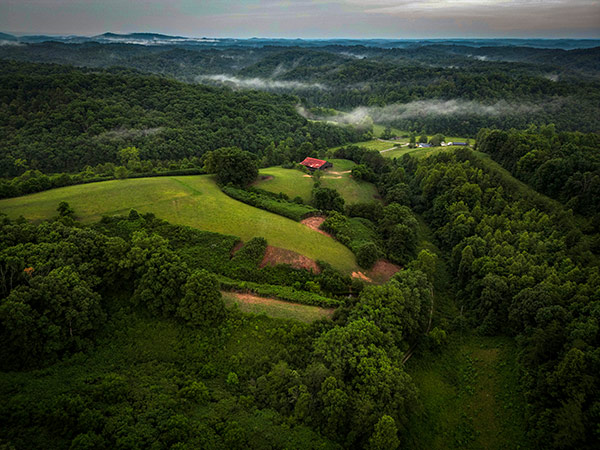 aerial view of Kentucky farmland