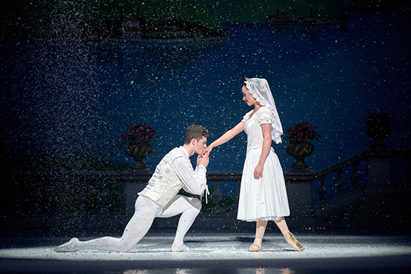 two ballet dancers performing