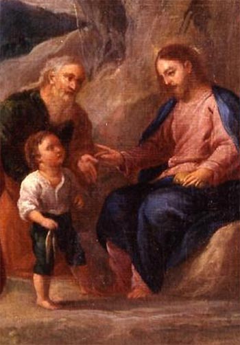 Detail from Pedro Atanasio Bocanegra, Healing of the Possessed Boy