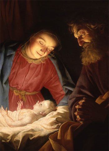 Detail from Gerard van Honthorst,The Adoration of the Shepherds, painted between 1625 and 1650