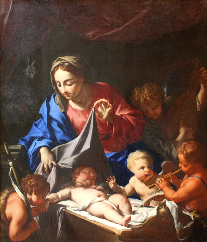 Le sommeil de l'enfant Jésus par Francesco Trevisani