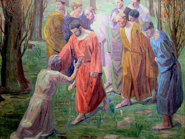 Niels Larsen Stevns: Helbredelsen af den spedalske (Healing of the Leper) 1913