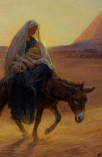 Detail from Flight into Egypt by Eugene-Alexis Girardet (1853-1907)