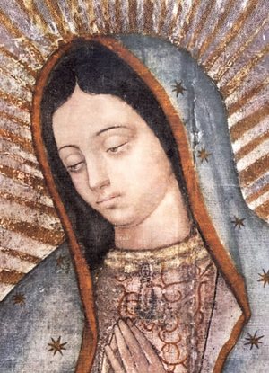 earthtone painting of a Madonna