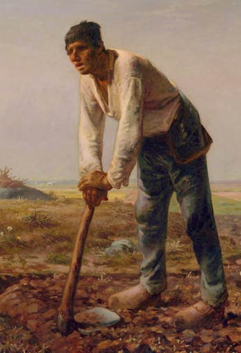 Jean-François Millet, Man with a Hoe (detail)