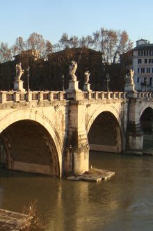 angel statues on Bernini's bridge in Rome