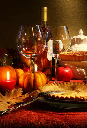 Fall dinner table setting