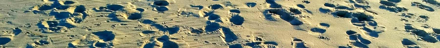 Footprints in sand, Parque del Plata, Uruguay