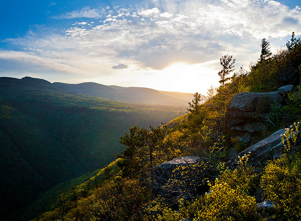 sunrise over the Catskill Mountains