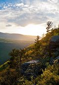 sunrise over the Catskill mountains