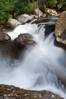 a rushing waterfall