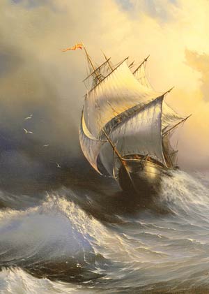 Ship on the sea
