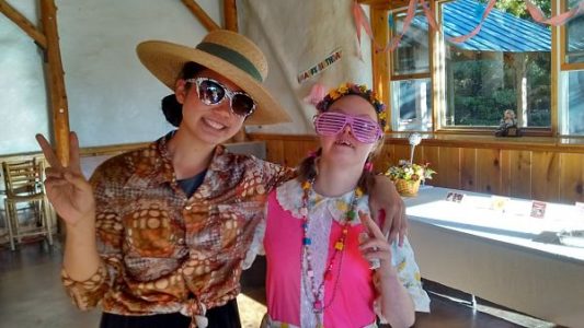2016 Iris and a friend celebrating her birthday