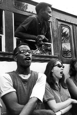 student volunteers at a civil rights training camp