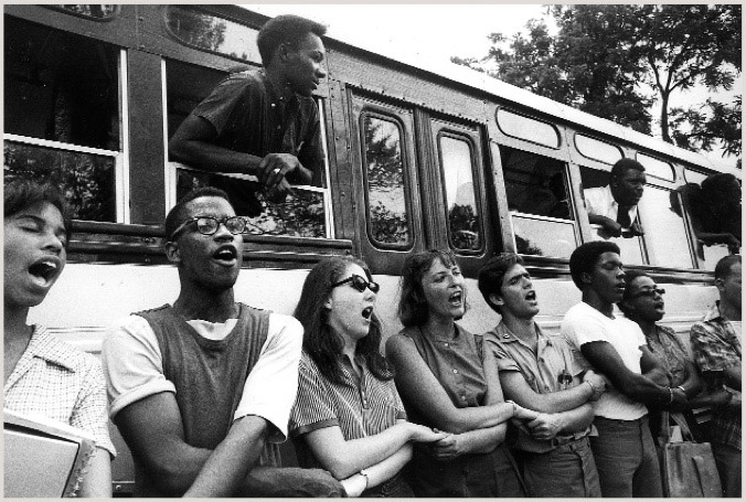student volunteers at a civil rights training camp