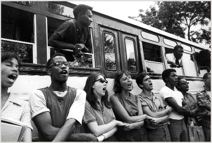 student volunteers at a civil rights training camp 