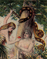 Adam and Eve and the snake