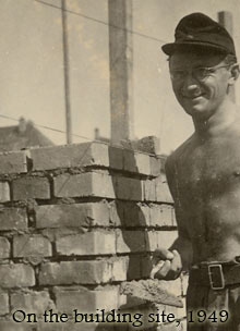 Siegfried working as a bricklayer