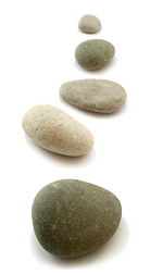line of gray pebbles