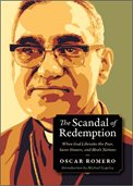 front cover of The Scandal of Redemption: a stylized image in green and brown of Oscar Romero