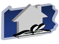 shape of  Pennsylvania overlaid with a shape of a house