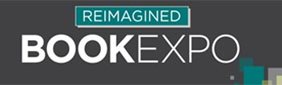 turquoise and dark grey logo for the 2018 BookExpo