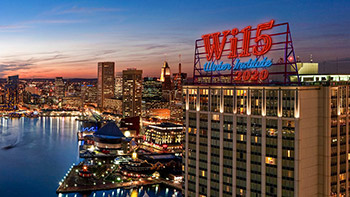 American Booksellers Association Winter Institute sign on the Hilton in Baltimore