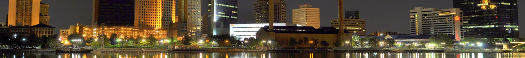 Skyline of Toledo Ohio at night